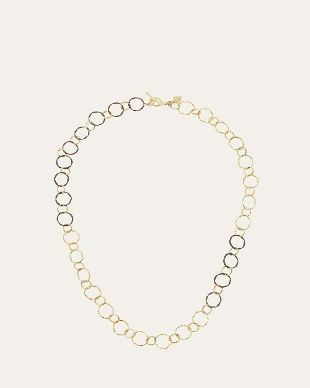 Midnight & 18k Circle Link Necklace